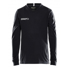 Craft Sport-Langarmshirt (Trikot) Squad Solid - hohe Elastizität, ergonomisches Design - schwarz Kinder